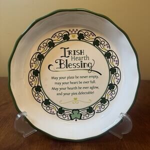 Abbey Press Irish Hearth Blessing Plate 11” Shamrock Clover Made in China